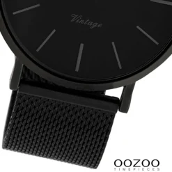 Oozoo Herren Armbanduhr Ultra Slim C9933 Quarz Stahl schwarz UOC9933