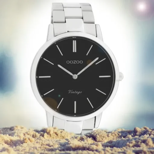 Oozoo Herren Armbanduhr Ultra Slim C20022 Analog Edelstahl silber UOC20022