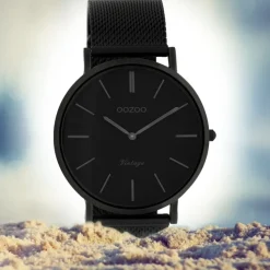 Oozoo Herren Armbanduhr Ultra Slim C9933 Quarz Stahl schwarz UOC9933