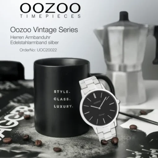 Oozoo Herren Armbanduhr Ultra Slim C20022 Analog Edelstahl silber UOC20022