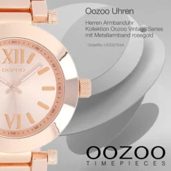 Oozoo Herren Armbanduhr Vintage Series Analog Metall rosegold UOC5754A