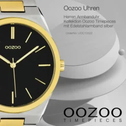 Oozoo Herren Damen Armbanduhr Timepieces C10522 Edelstahl silber gold UOC10522