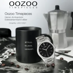 Oozoo Herren Damen Armbanduhr Timepieces C10521 Analog Edelstahl silber UOC10521