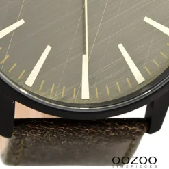 Oozoo Herren-Armbanduhr XL Timepieces Mineralglas Quarz Leder braun UOC7863