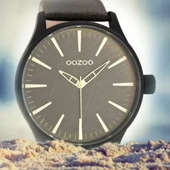 Oozoo Herren-Armbanduhr XL Timepieces Mineralglas Quarz Leder braun UOC7863