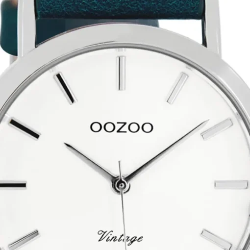 Oozoo Herren-Uhr Ultra Slim Quarzuhr Leder-Armband petrol grün UOC8116