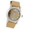 Oozoo Kinder Jugend Armbanduhr JR201 Analog Leder braun beige UOJR201
