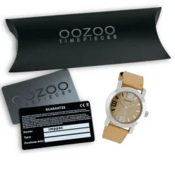 Oozoo Kinder Jugend Armbanduhr JR201 Analog Leder braun beige UOJR201