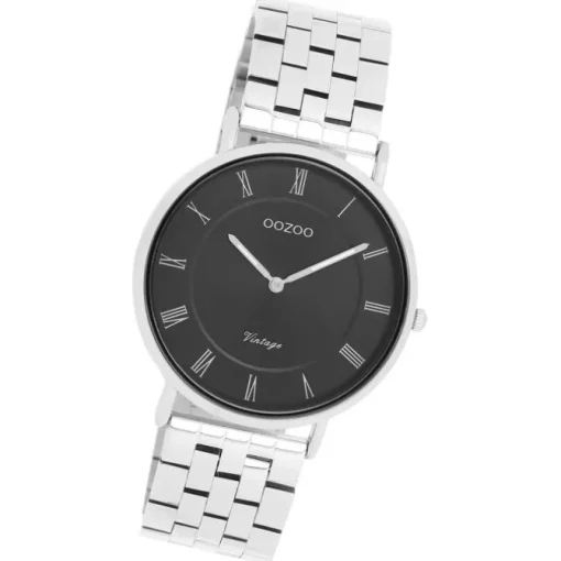 Oozoo Unisex Armbanduhr OOZOO Vintage Analog Edelstahl silber UOC20366