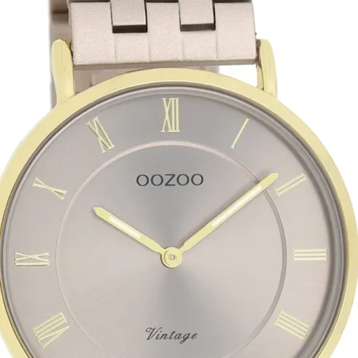 Oozoo Unisex Armbanduhr OOZOO Vintage Analog Edelstahl beige UOC20368