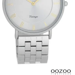 Oozoo Unisex Armbanduhr OOZOO Vintage Analog Edelstahl grau UOC20367