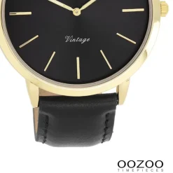 Oozoo Unisex Armbanduhr OOZOO Vintage Series Analog Leder schwarz UOC20389