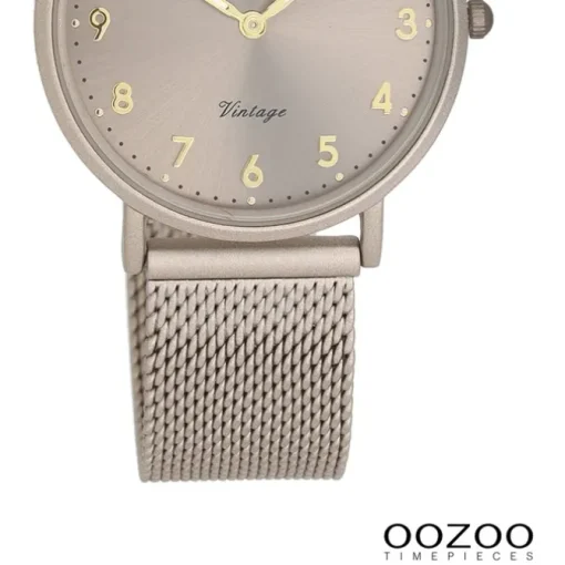 Oozoo Unisex Armbanduhr OOZOO Vintage Series Analog Metall beige UOC20382