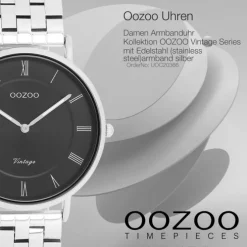 Oozoo Unisex Armbanduhr OOZOO Vintage Analog Edelstahl silber UOC20366
