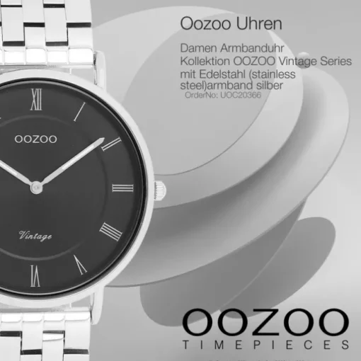 Oozoo Unisex Armbanduhr OOZOO Vintage Analog Edelstahl silber UOC20366