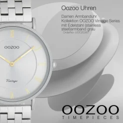 Oozoo Unisex Armbanduhr OOZOO Vintage Analog Edelstahl grau UOC20367