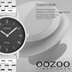 Oozoo Unisex Armbanduhr OOZOO Vintage Analog Edelstahl silber UOC20373
