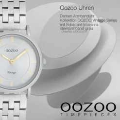 Oozoo Unisex Armbanduhr OOZOO Vintage Analog Edelstahl grau UOC20374