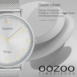 Oozoo Unisex Armbanduhr OOZOO Vintage Series Analog Metall grau UOC20379
