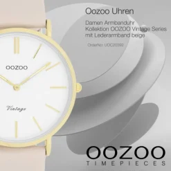 Oozoo Unisex Armbanduhr OOZOO Vintage Series Analog Leder beige UOC20392