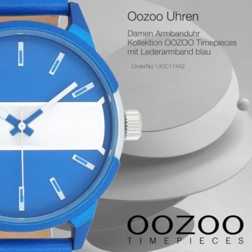 Oozoo Unisex Armbanduhr OOZOO Timepieces Analog Leder blau UOC11442