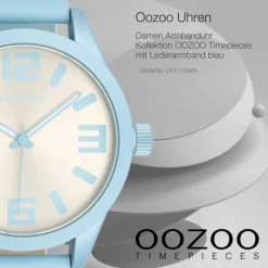 Oozoo Unisex Armbanduhr OOZOO Timepieces Analog Leder blau UOC1094A