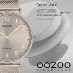 Oozoo Unisex Armbanduhr OOZOO Vintage Series Analog Metall beige UOC20380