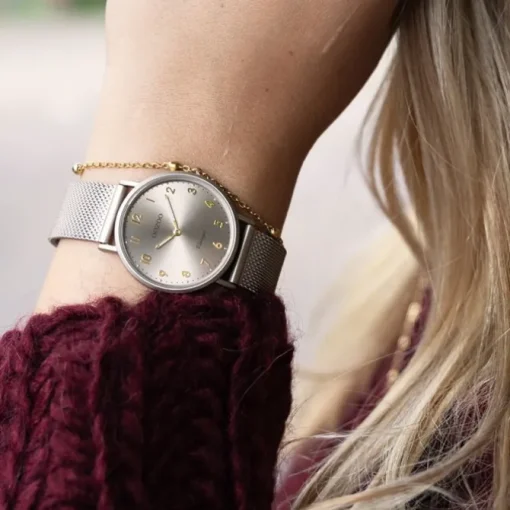 Oozoo Unisex Armbanduhr OOZOO Vintage Series Analog Metall beige UOC20382