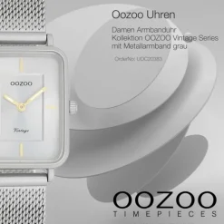Oozoo Unisex Armbanduhr OOZOO Vintage Series Analog Metall grau UOC20383