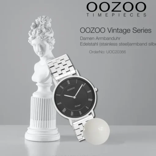 Oozoo Unisex Armbanduhr OOZOO Vintage Analog Edelstahl silber UOC20366