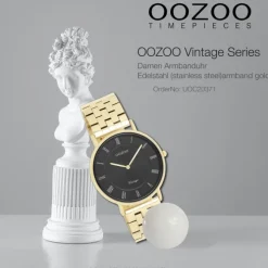 Oozoo Unisex Armbanduhr OOZOO Vintage Analog Edelstahl gold UOC20371