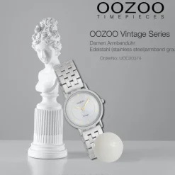Oozoo Unisex Armbanduhr OOZOO Vintage Analog Edelstahl grau UOC20374