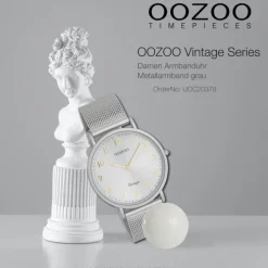 Oozoo Unisex Armbanduhr OOZOO Vintage Series Analog Metall grau UOC20379