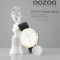 Oozoo Unisex Armbanduhr OOZOO Vintage Series Analog Leder schwarz UOC20386