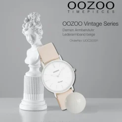 Oozoo Unisex Armbanduhr OOZOO Vintage Series Analog Leder beige UOC20391