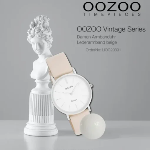 Oozoo Unisex Armbanduhr OOZOO Vintage Series Analog Leder beige UOC20391