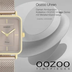 Oozoo Unisex Armbanduhr OOZOO Vintage Series Analog Metall beige UOC20384