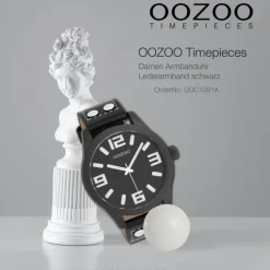 Oozoo Unisex Armbanduhr OOZOO Timepieces Analog Leder schwarz UOC1091A