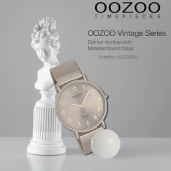 Oozoo Unisex Armbanduhr OOZOO Vintage Series Analog Metall beige UOC20380