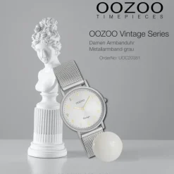 Oozoo Unisex Armbanduhr OOZOO Vintage Series Analog Metall grau UOC20381