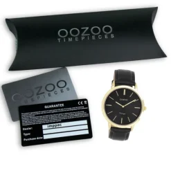 Oozoo Unisex Armbanduhr OOZOO Vintage Series Analog Leder schwarz UOC20389