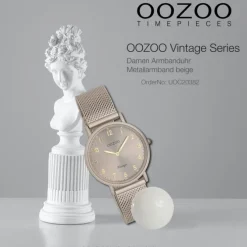 Oozoo Unisex Armbanduhr OOZOO Vintage Series Analog Metall beige UOC20382