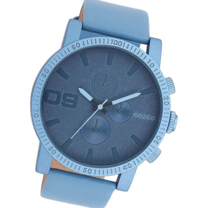 Oozoo Unisex Armbanduhr Timepieces Analog Leder blau UOC11216