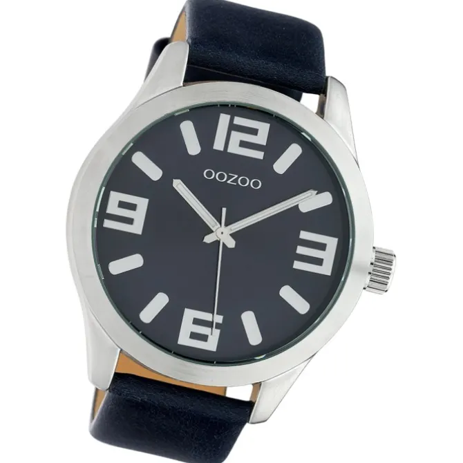 Oozoo Unisex Armbanduhr Timepieces C10236 Analog Leder dunkelblau UOC10236