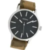 Oozoo Unisex Armbanduhr Timepieces Analog Leder camouflage dunkelgrün UOC10001