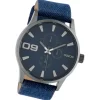 Oozoo Unisex Armbanduhr Timepieces Analog Leder dunkelblau UOC10345