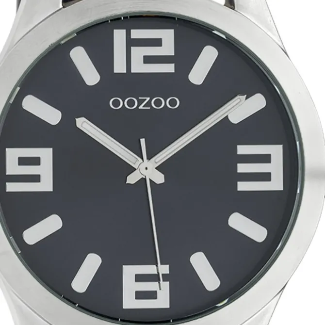 Oozoo Unisex Armbanduhr Timepieces C10236 Analog Leder dunkelblau UOC10236