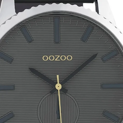 Oozoo Unisex Armbanduhr Timepieces Analog Leder grau UOC10330