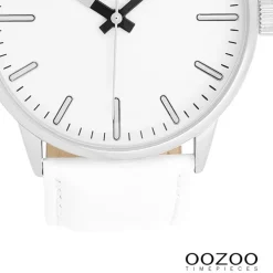 Oozoo Unisex Armbanduhr Timepieces Analog Lederband weiß UOC11512