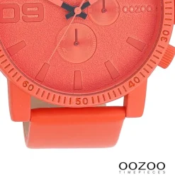 Oozoo Unisex Armbanduhr Timepieces Analog Leder rot orange UOC11219